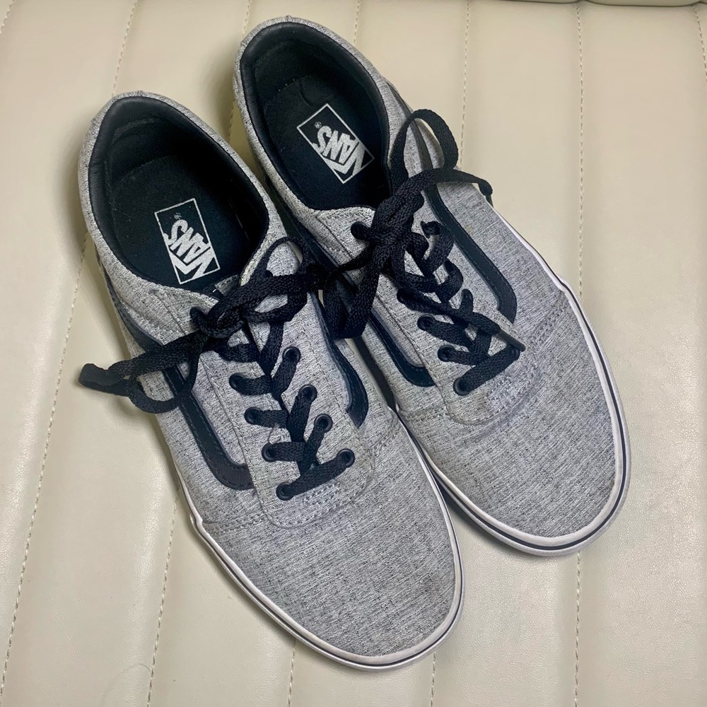Vans Ward Low Top Gray Heather Jersey Skate Shoes US Youth 7.0 Women 8.5